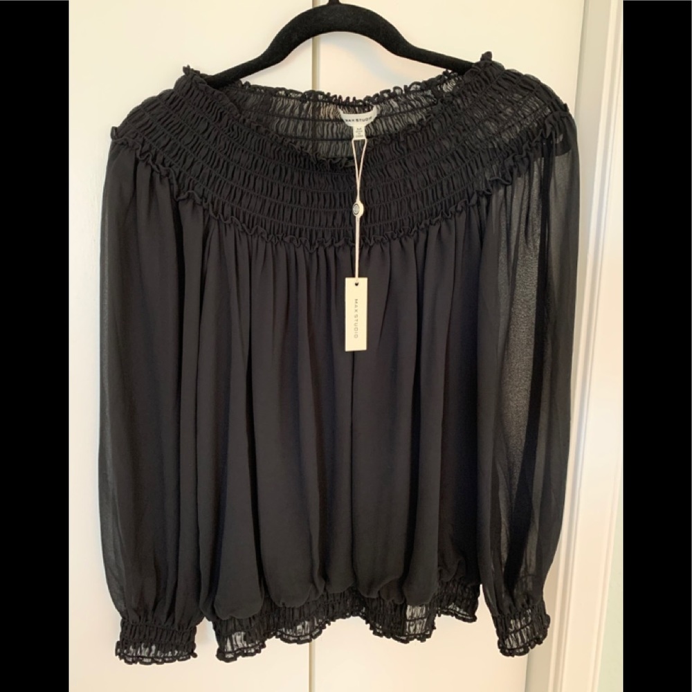 Black off the shoulder blouse